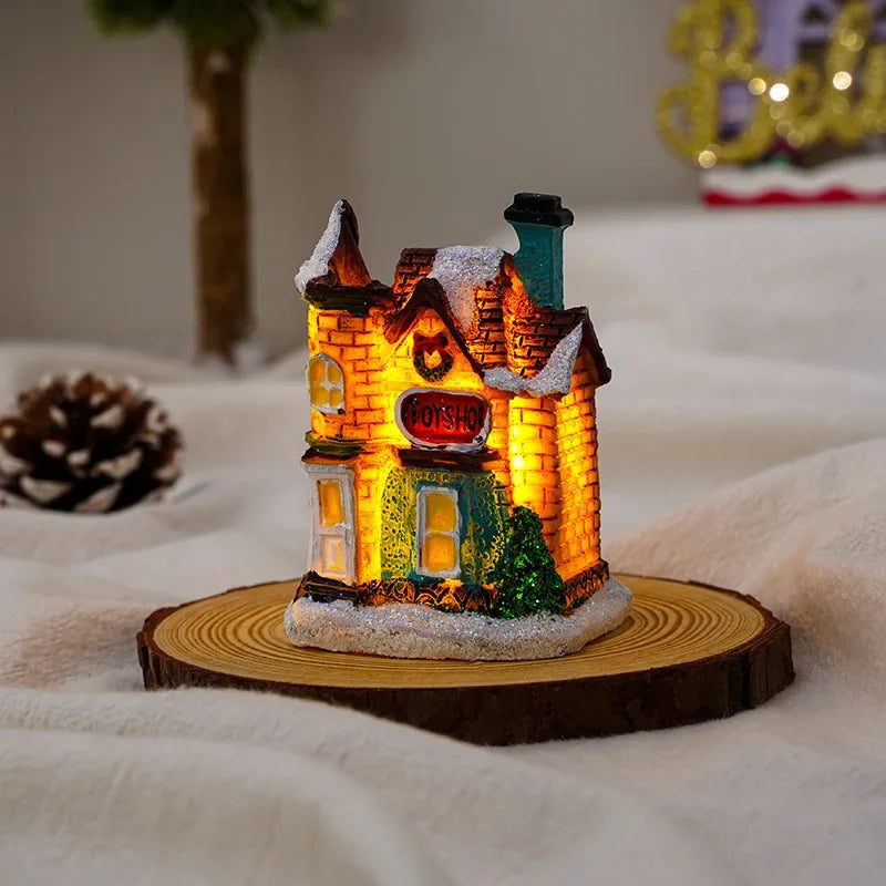 LED Castle & Snow House Ornaments