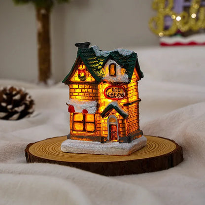LED Castle & Snow House Ornaments