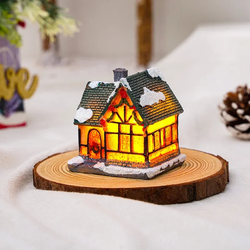 LED Castle & Snow House Ornaments