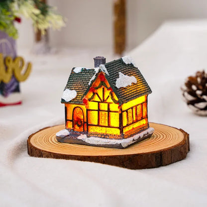 LED Castle & Snow House Ornaments