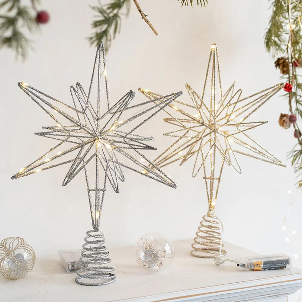 Dazzling LED Star Tree Topper