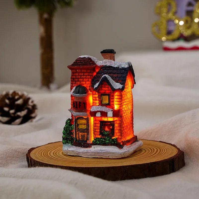 LED Castle & Snow House Ornaments