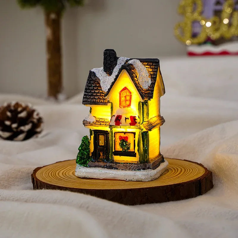 LED Castle & Snow House Ornaments