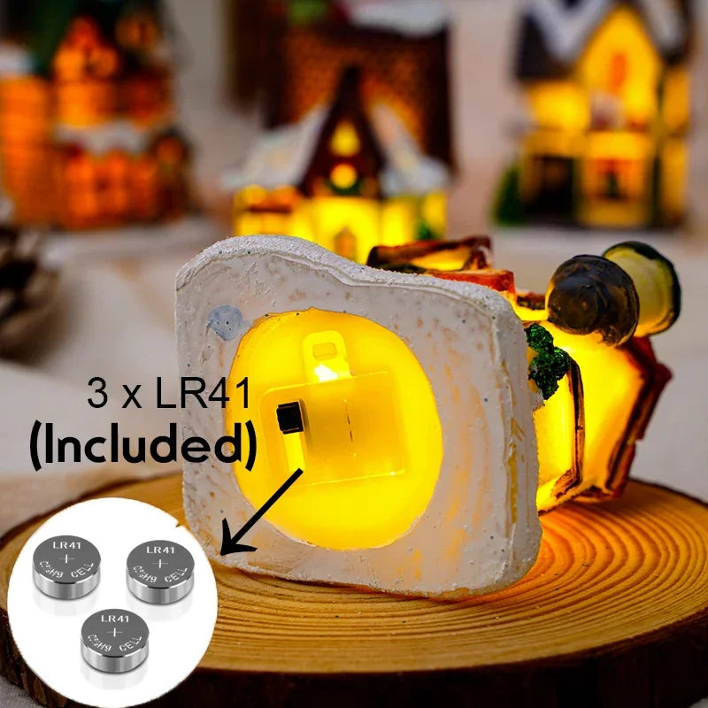 LED Castle & Snow House Ornaments