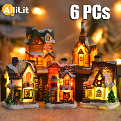 LED Castle & Snow House Ornaments
